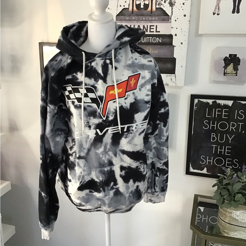 Chemistry Black and White Tie-Dye Hoodie